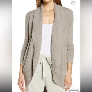 Barefoot Dreams Cardigan Sweater CozyChic Lite Circle 452 Tan Beige Medium Women